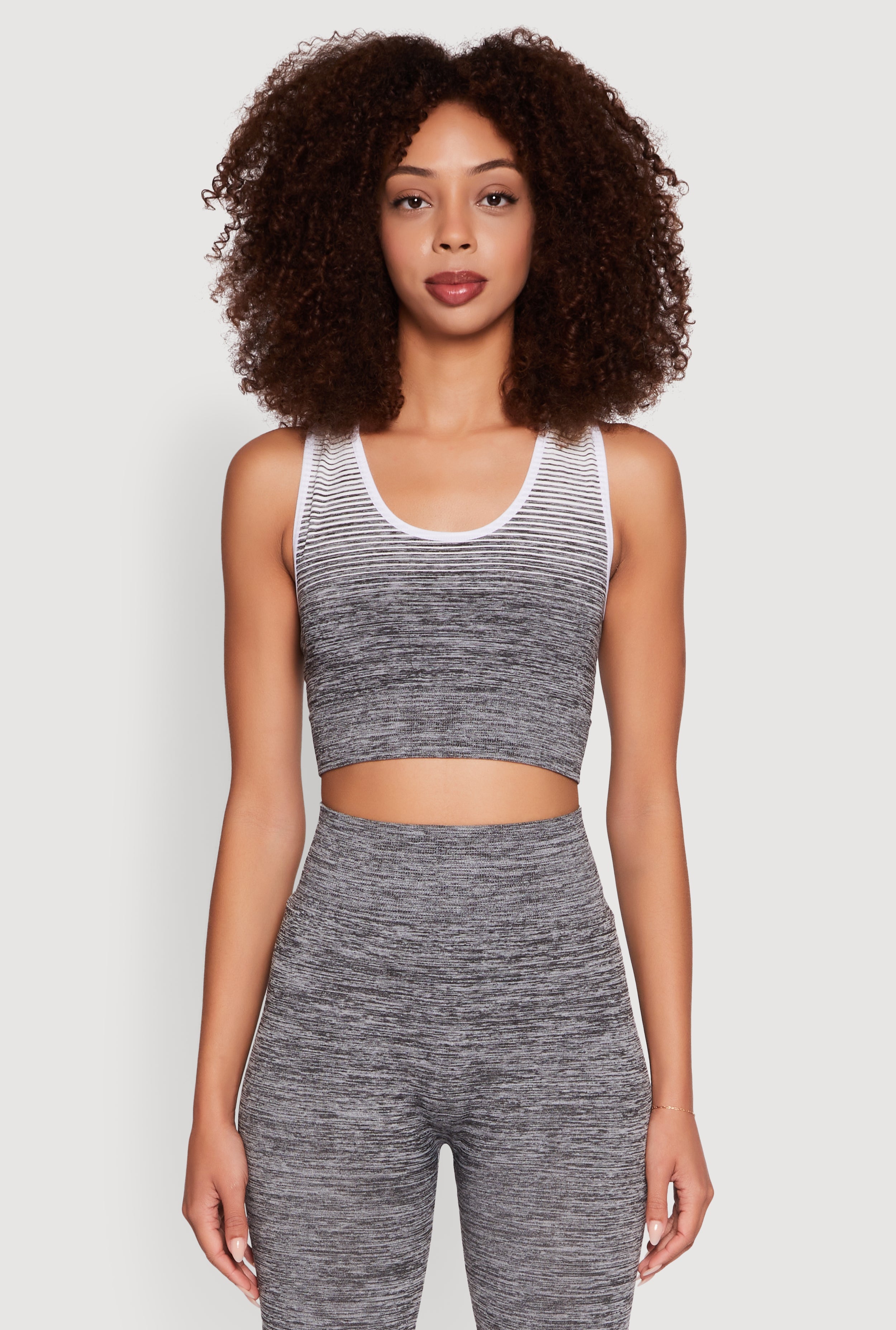 Trendy Marled Ombre Cropped Tank Top