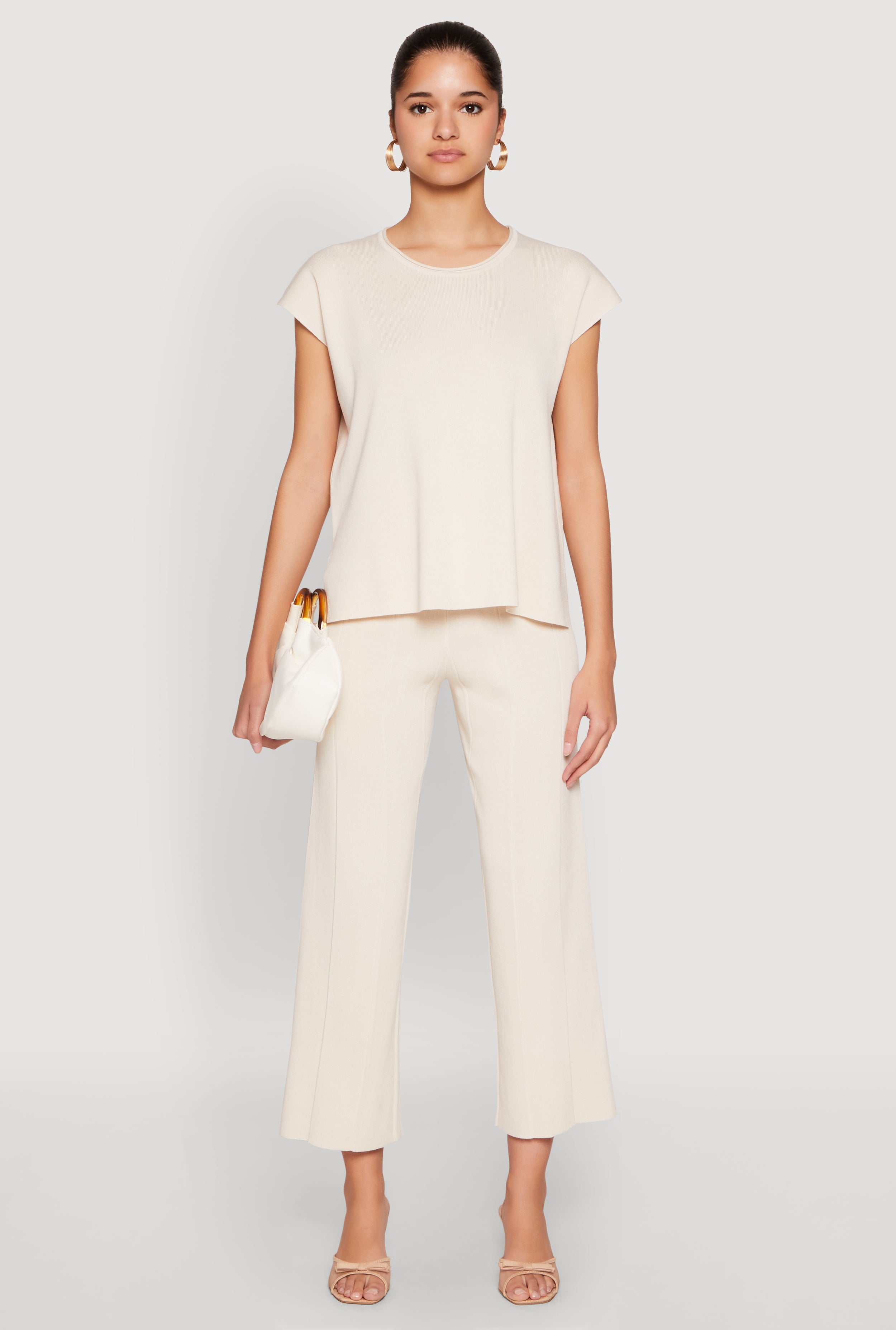 Daisy Knitted Pintuck Pants