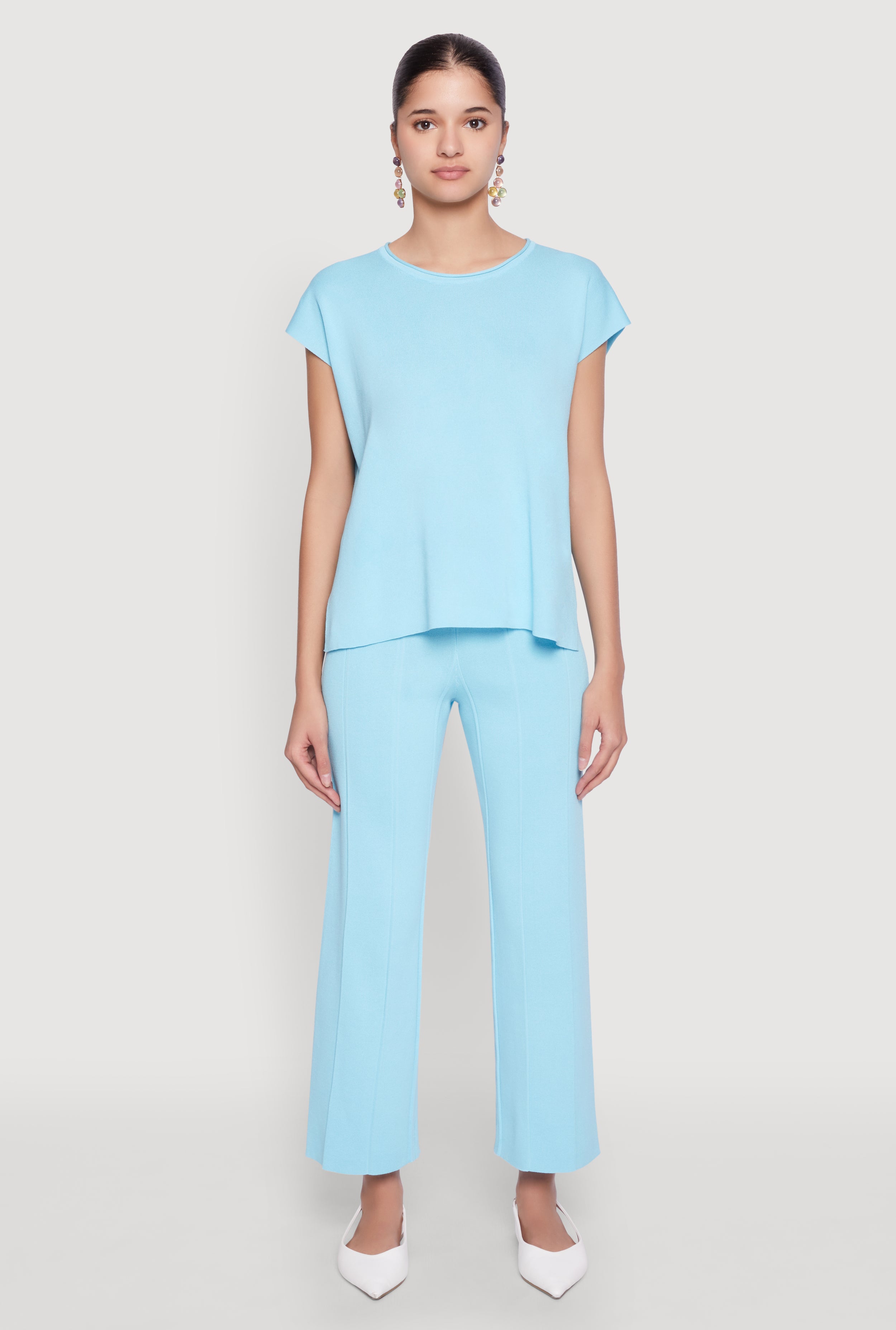 Daisy Knitted Pintuck Pants