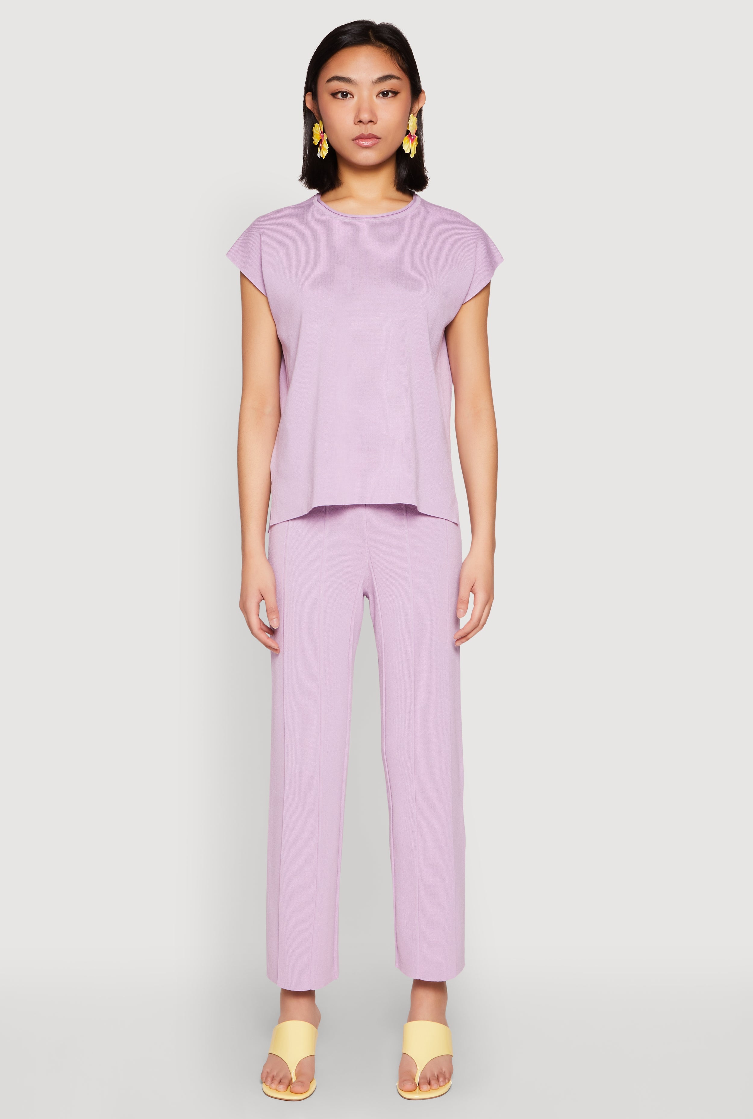 Daisy Knitted Pintuck Pants