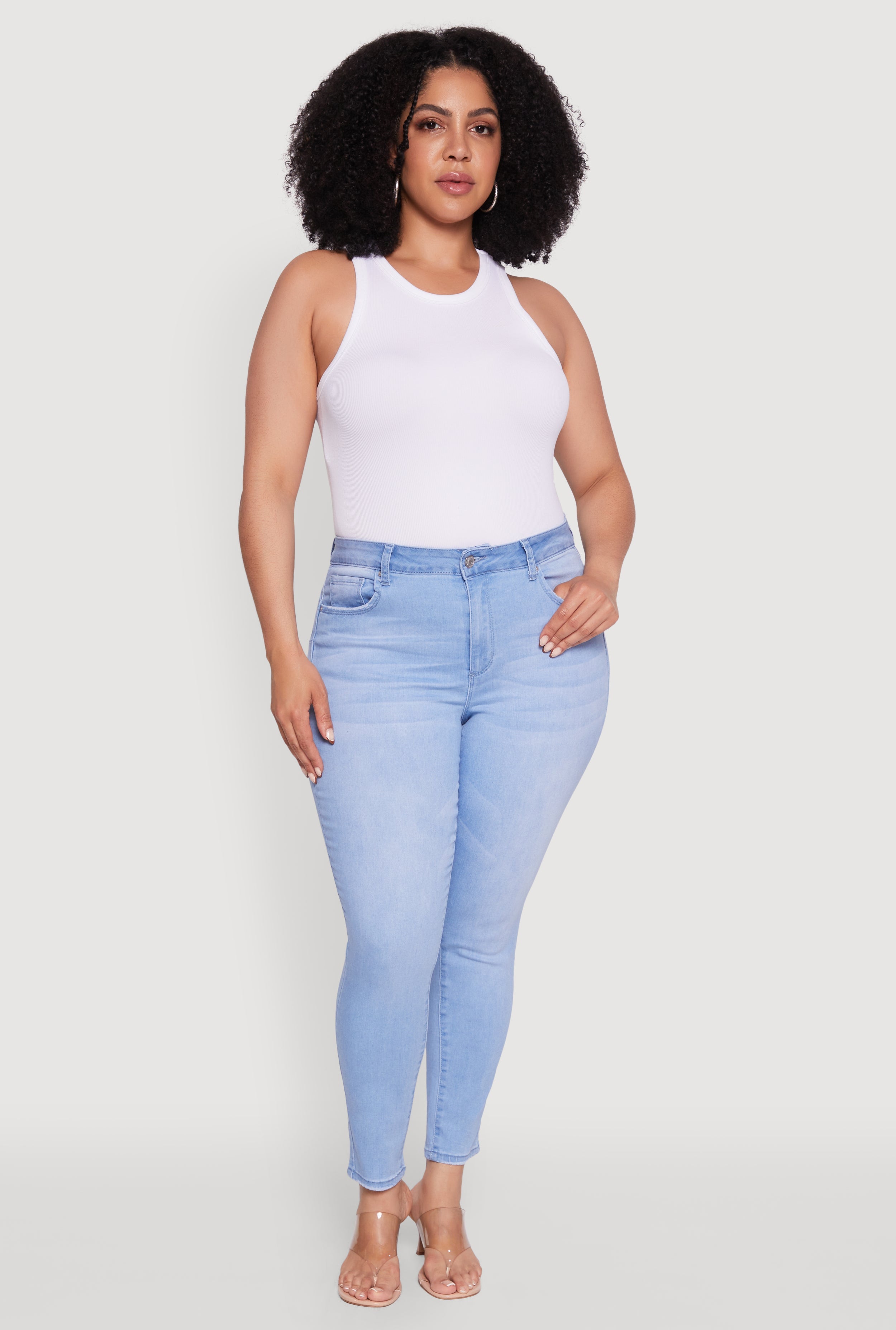 Plus Size WAX High Waist Push Up Skinny Jeans
