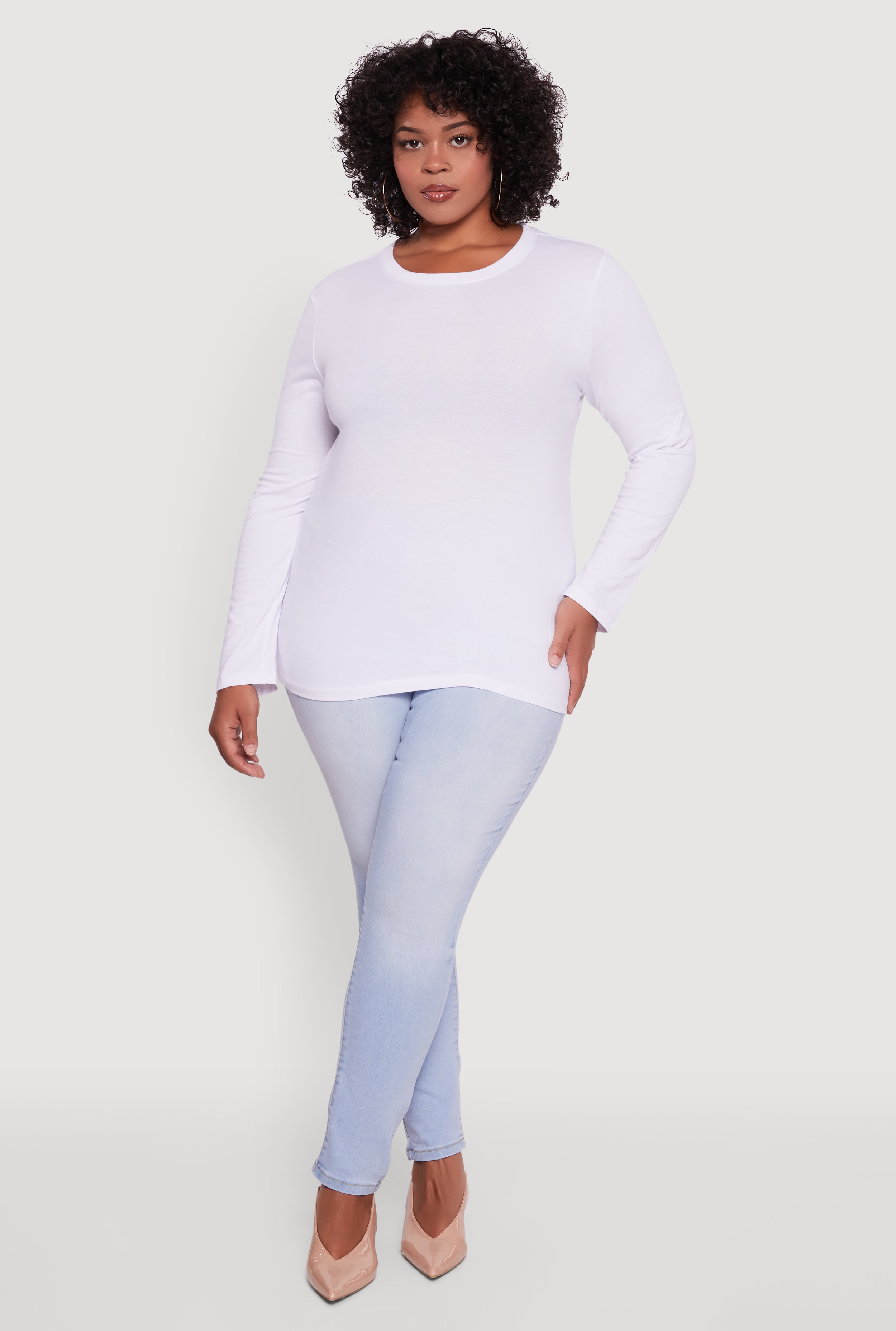 Plus Size Long Sleeve Crew Neck Tee