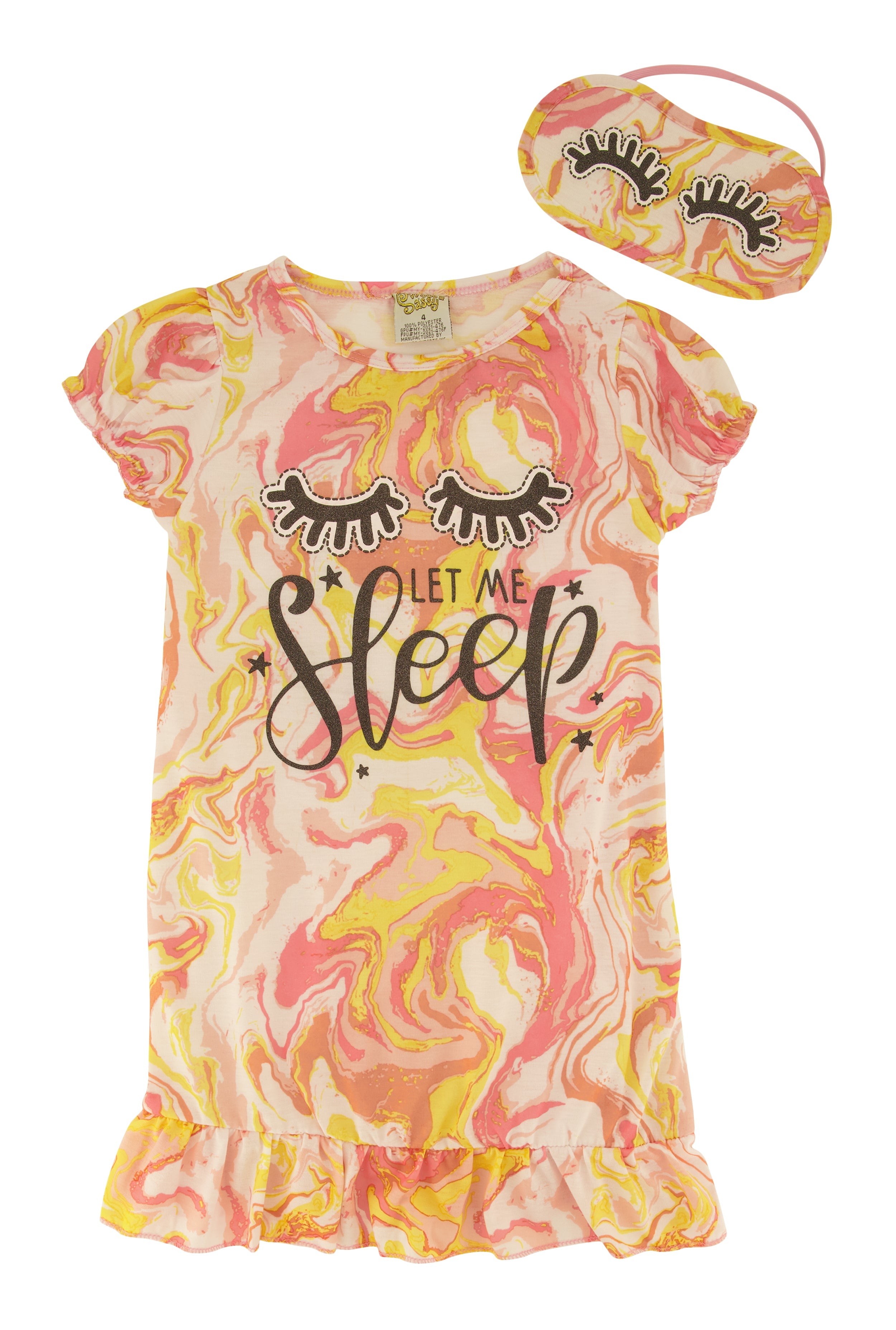 Little Girls Let Me Sleep Nightgown with Sleep Mask