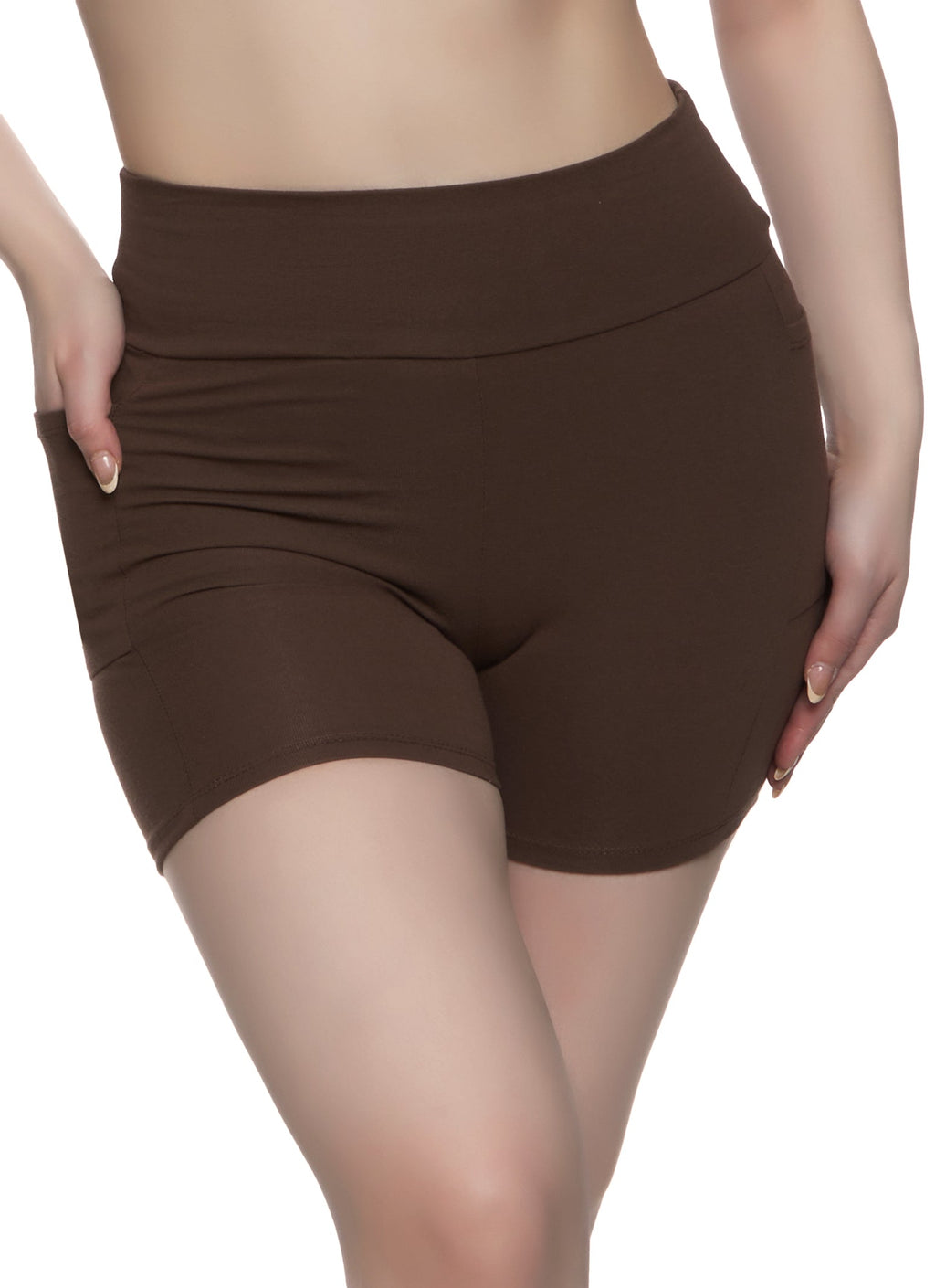 Side Pocket High Waist Biker Shorts
