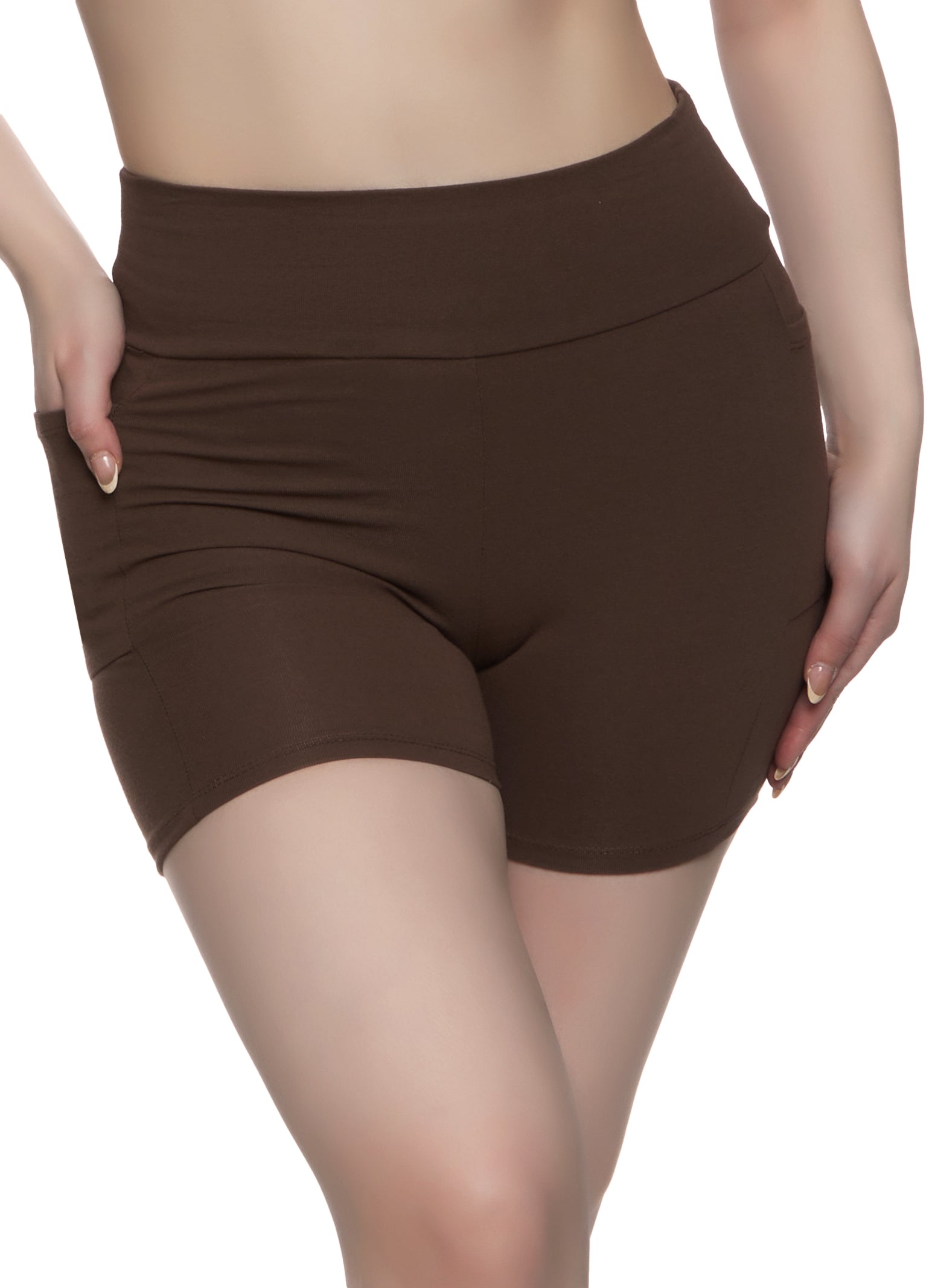 Side Pocket High Waist Biker Shorts