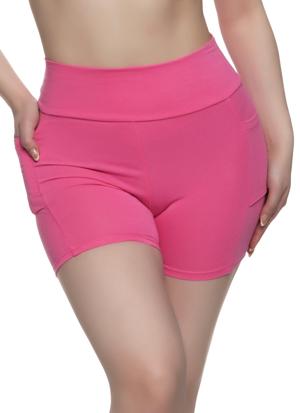 Side Pocket High Waist Biker Shorts