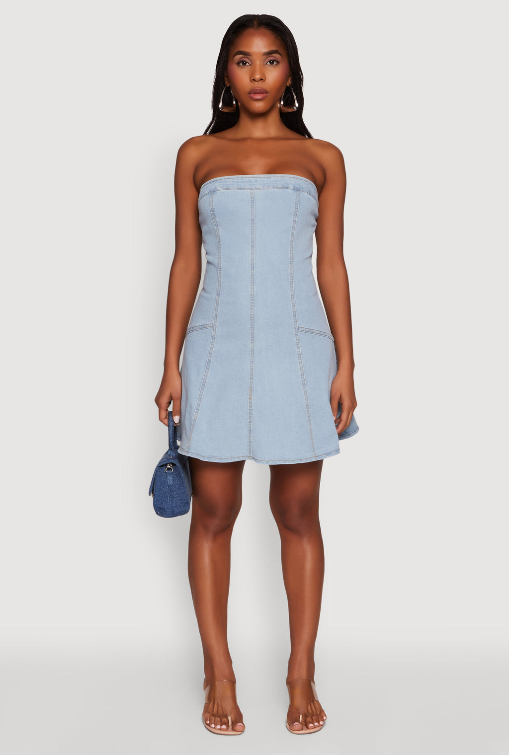Daisy Strapless Denim Skater Dress