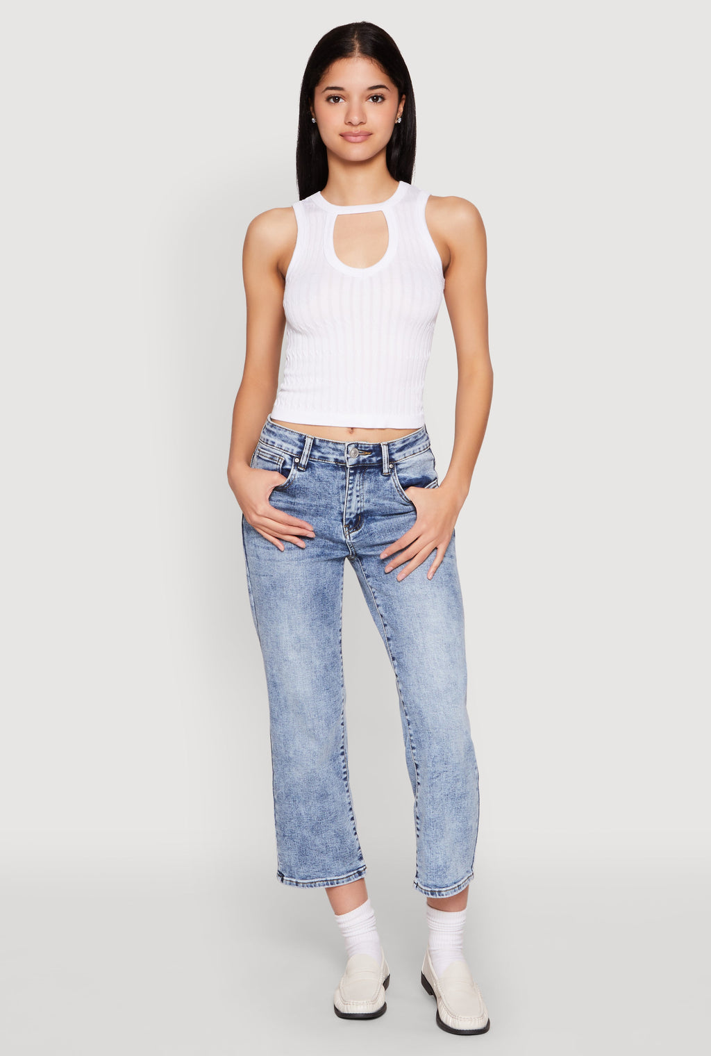 Seamless Notch Neck Crop Top
