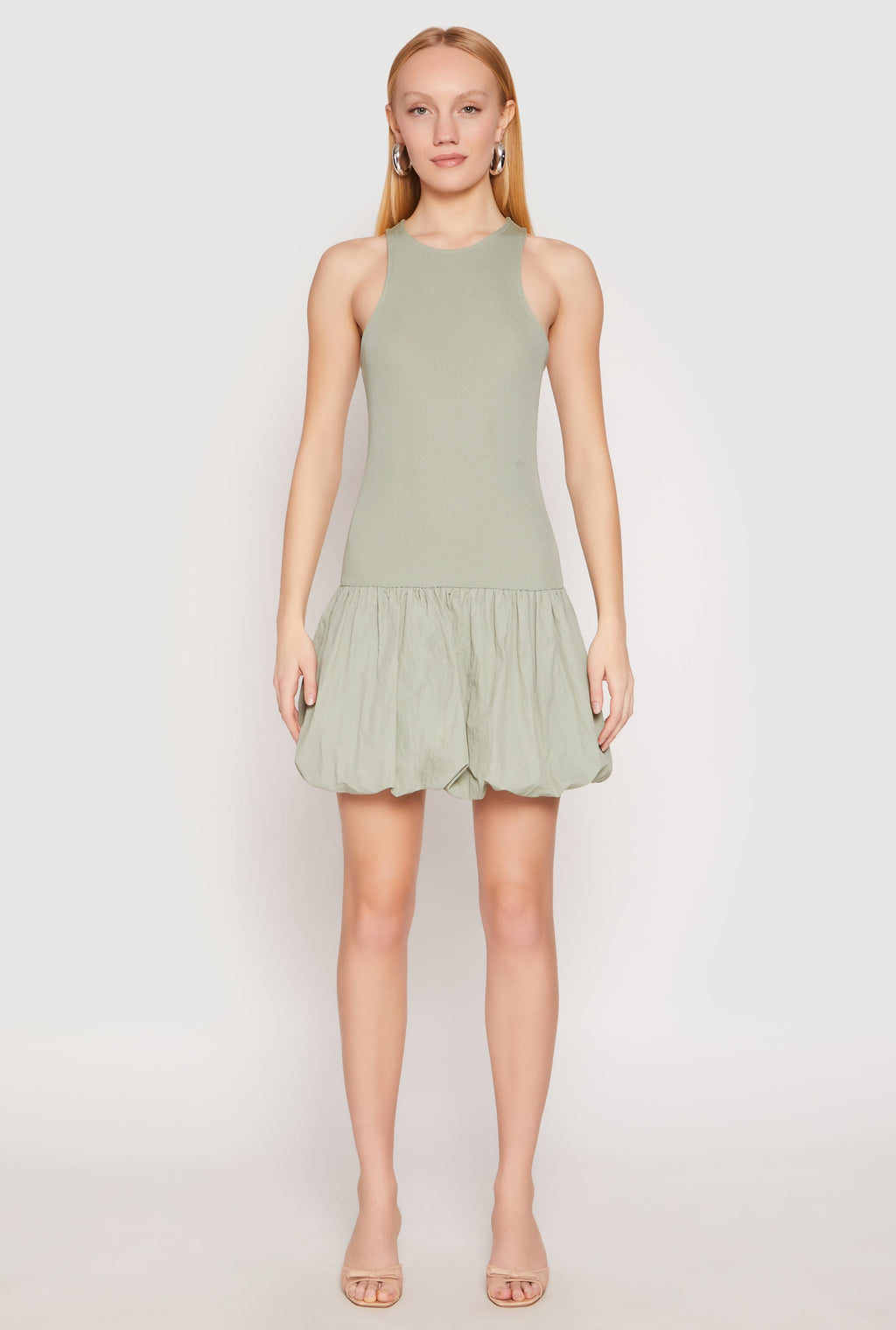 Almost Famous Racerback Tank Bubble Hem Dress