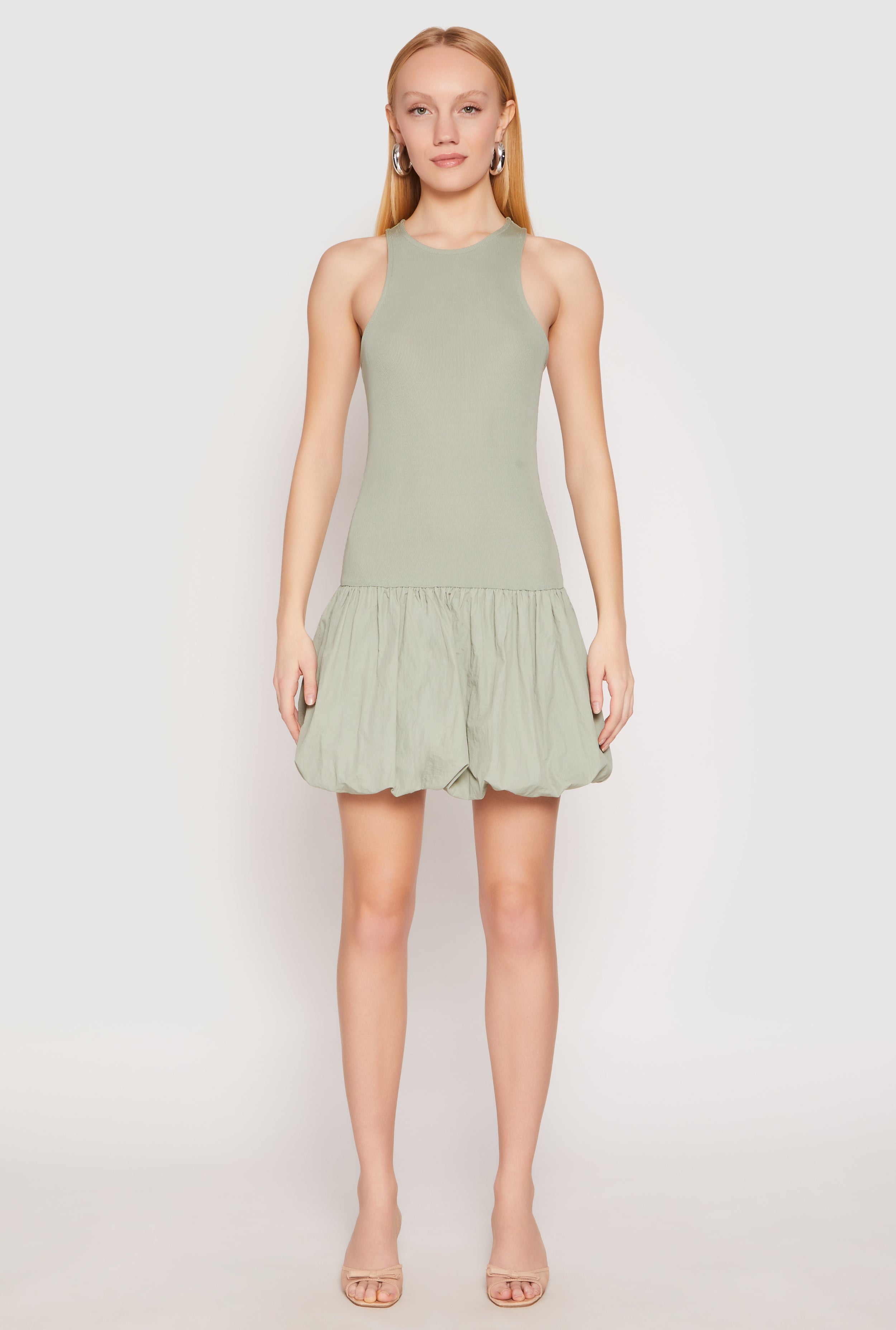Almost Famous Racerback Tank Bubble Hem Dress