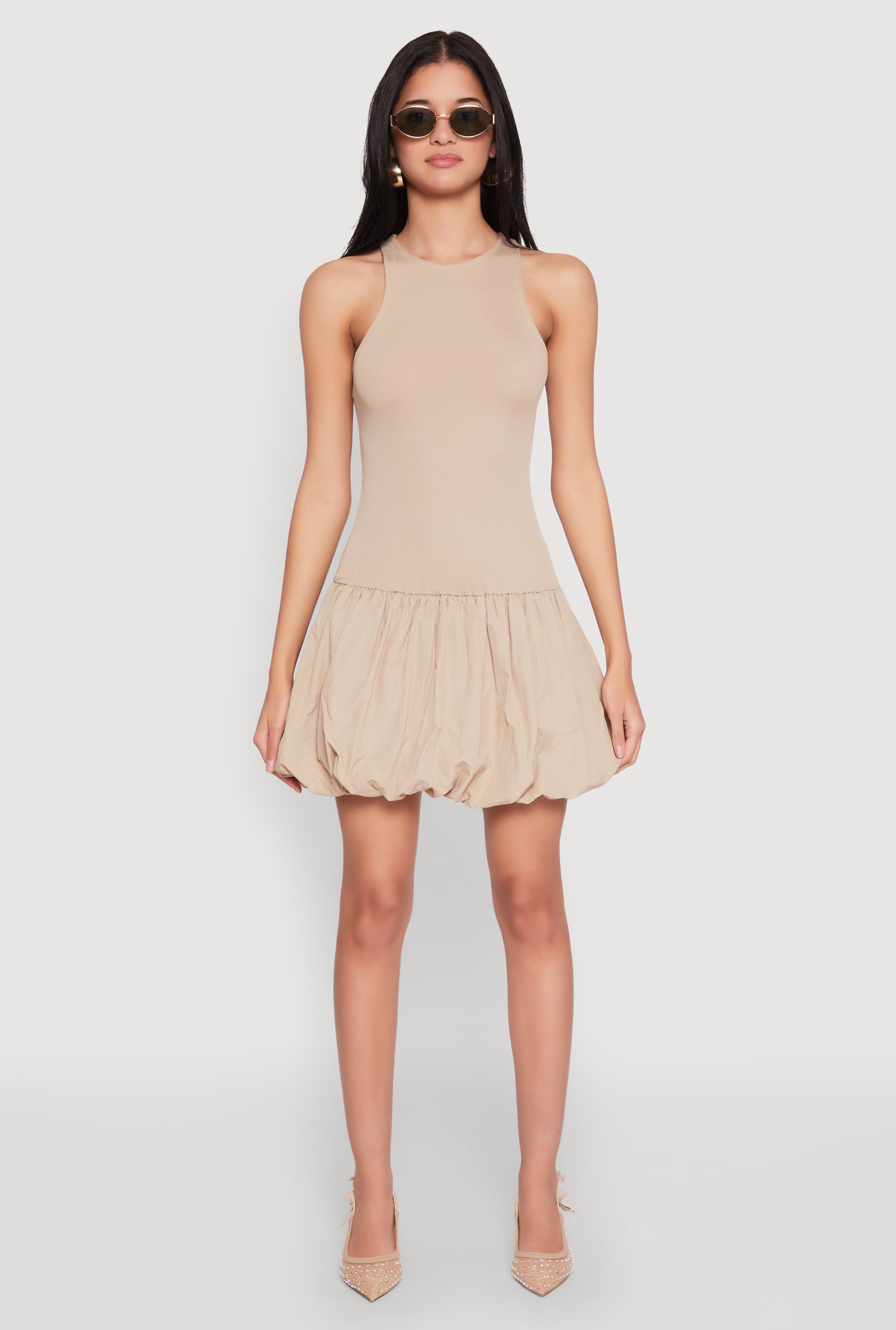 Almost Famous Racerback Tank Bubble Hem Dress