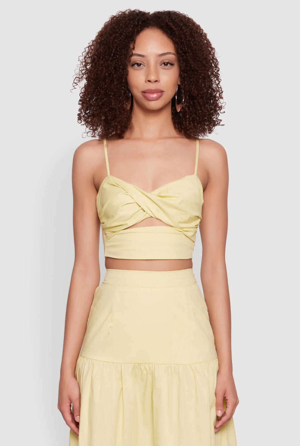 Twist Front Zip Back Cropped Cami