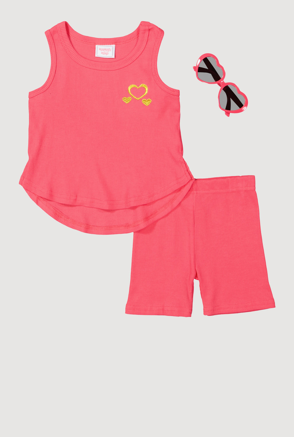 Toddler Girls Embroidered Tank Top and Shorts 3 Piece Set