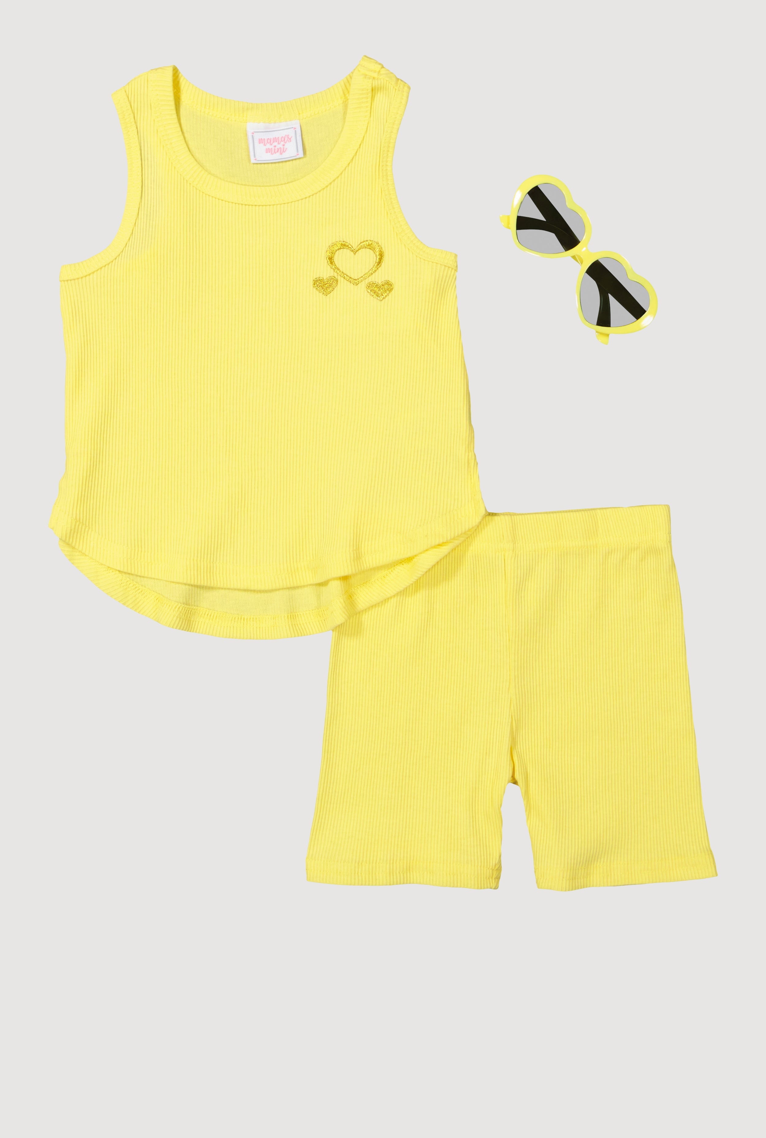 Toddler Girls Embroidered Tank Top and Shorts 3 Piece Set