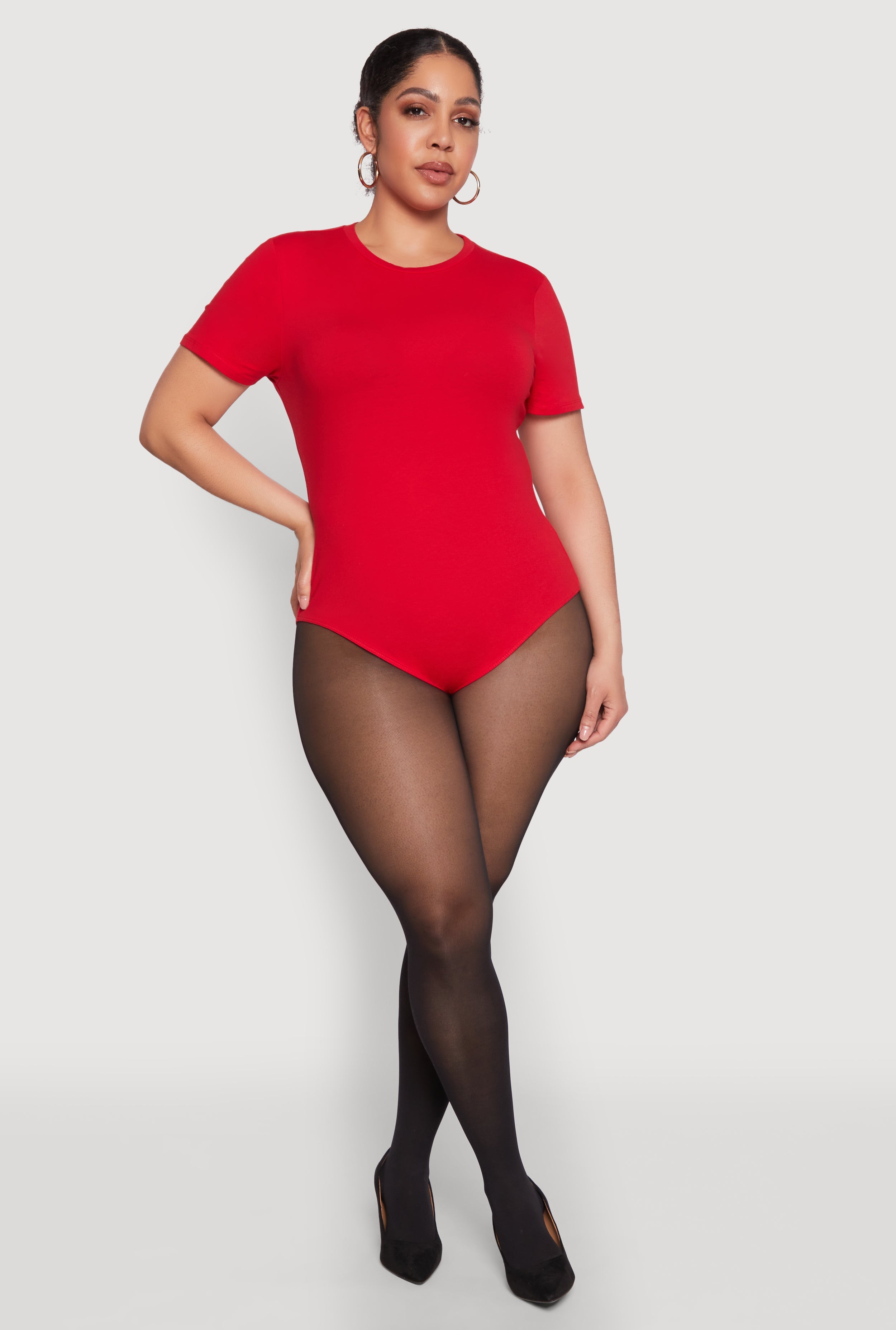 Plus Size Short Sleeve Bodysuit