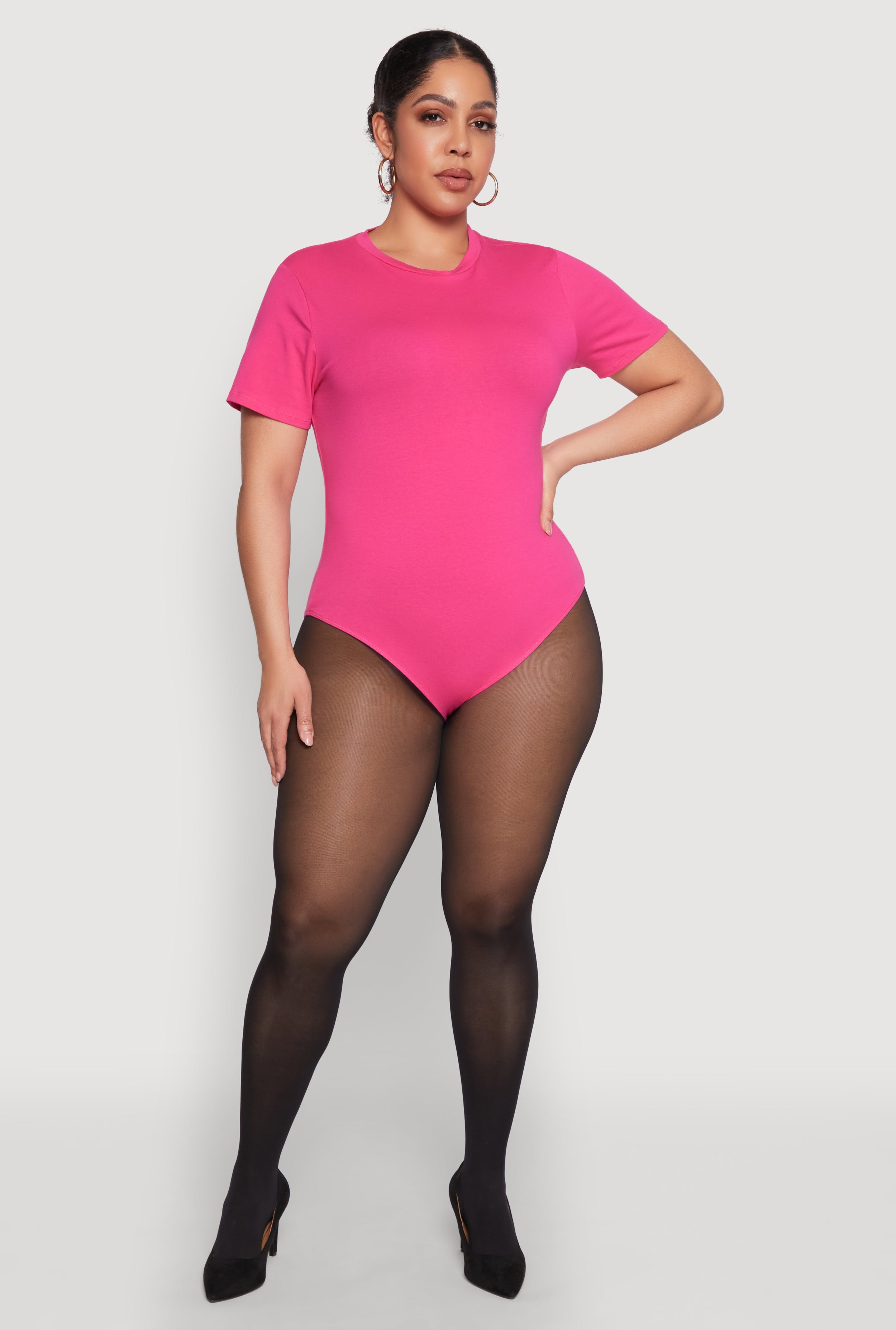 Plus Size Short Sleeve Bodysuit