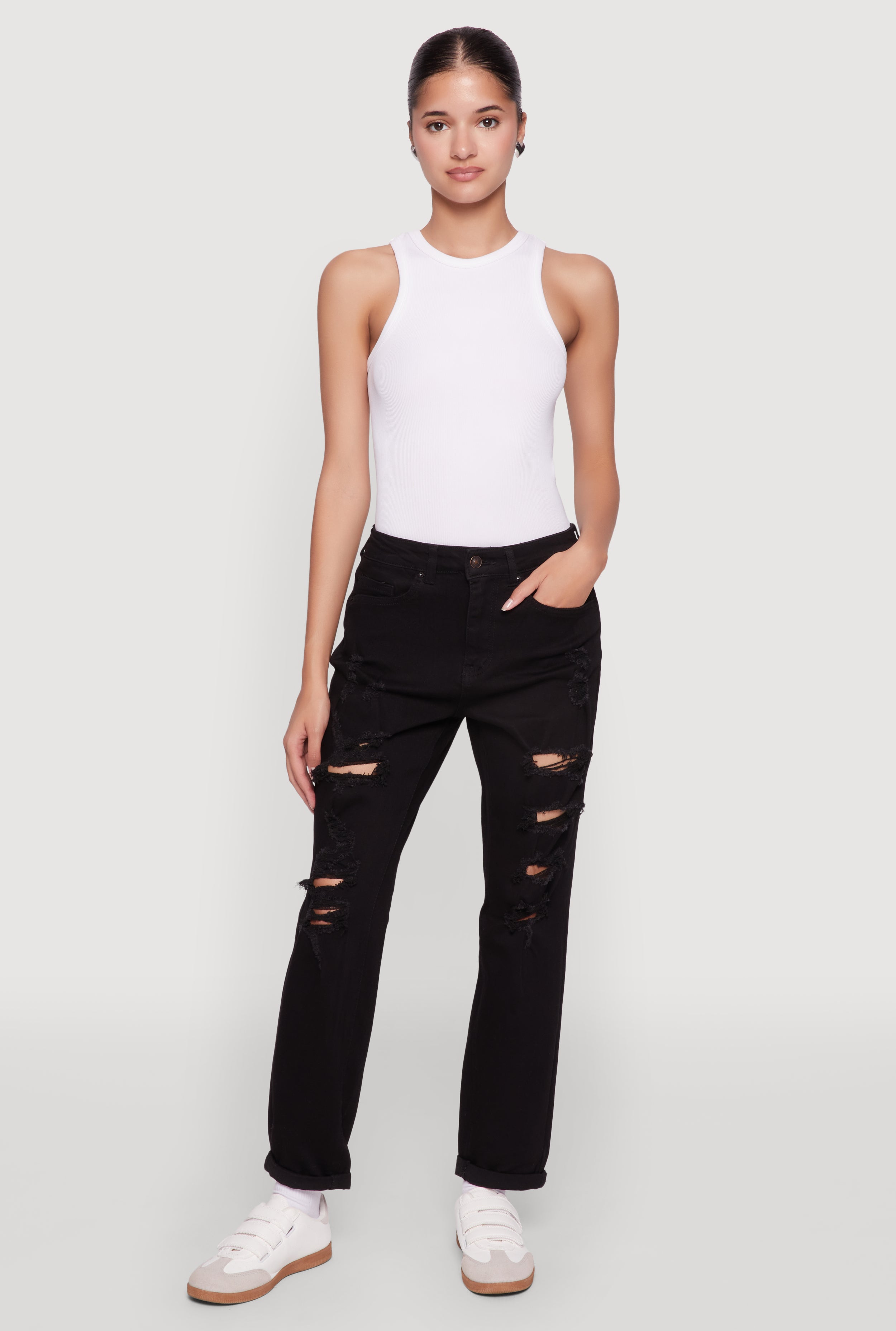 WAX Distressed Boyfriend Jeans