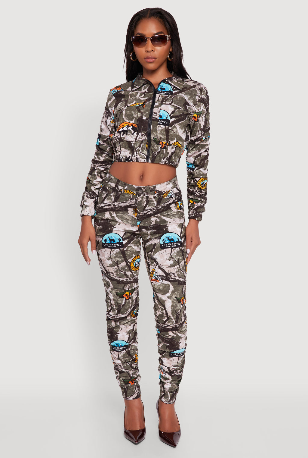 Printed Pattern Ruched Pants