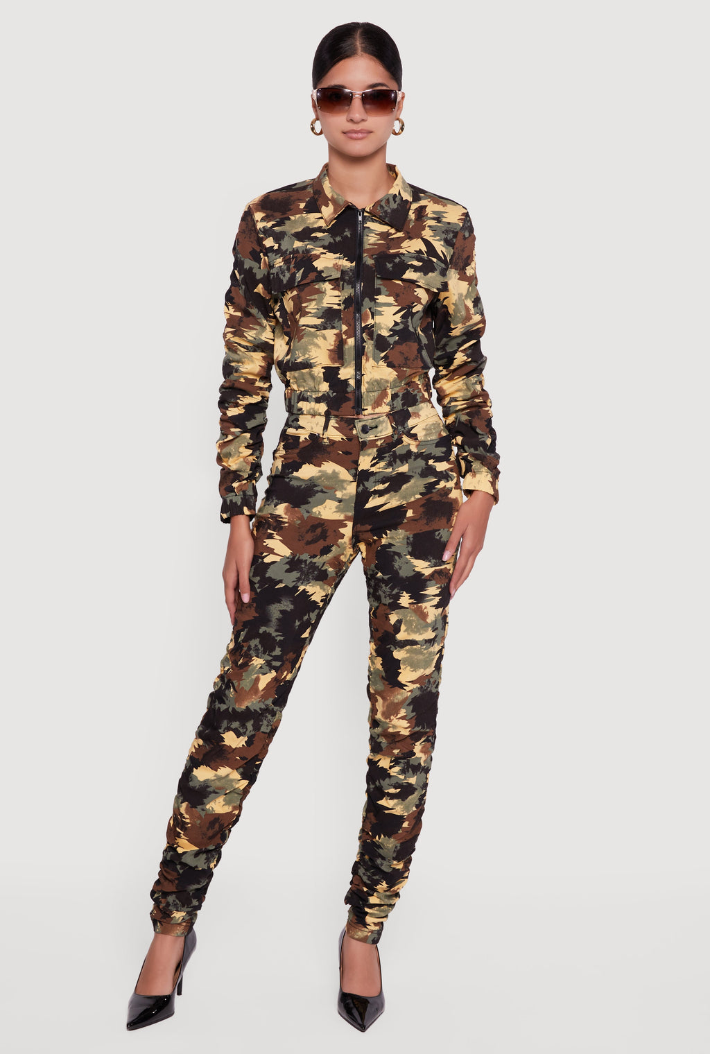 Printed Pattern Ruched Pants