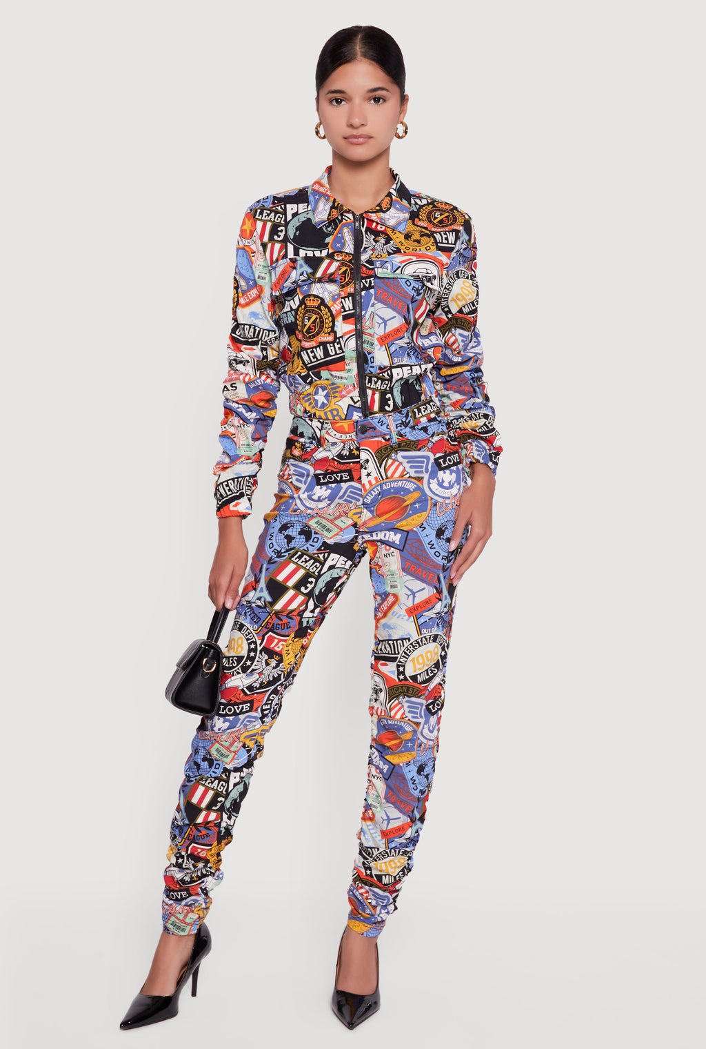 Printed Pattern Ruched Pants