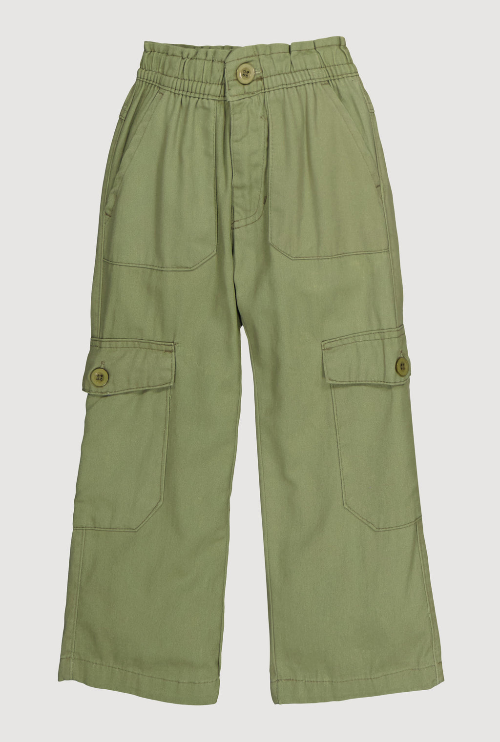Toddler Girls Twill Mid Rise Wide Leg Cargo Pants