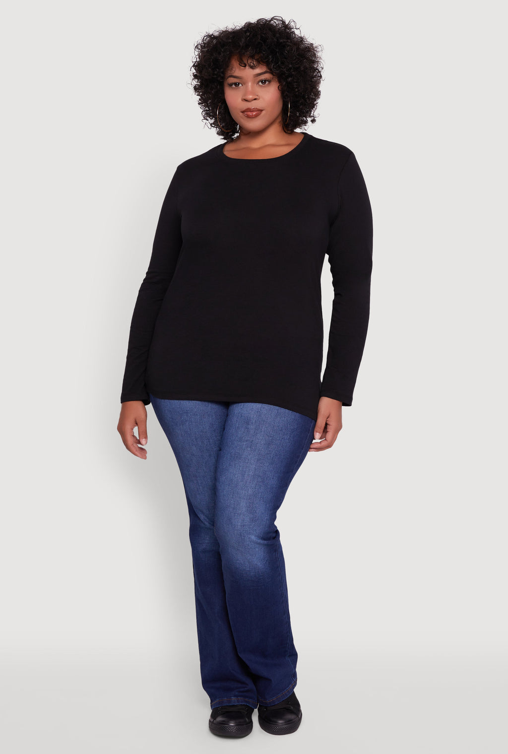 Plus Size Long Sleeve Crew Neck Tee