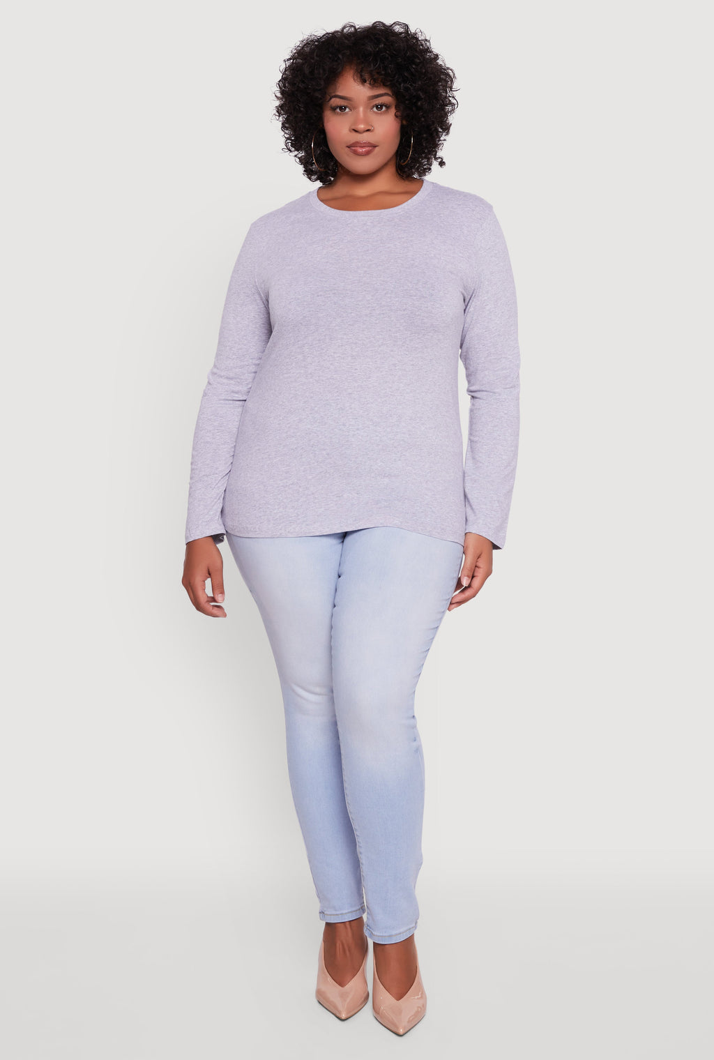 Plus Size Long Sleeve Crew Neck Tee