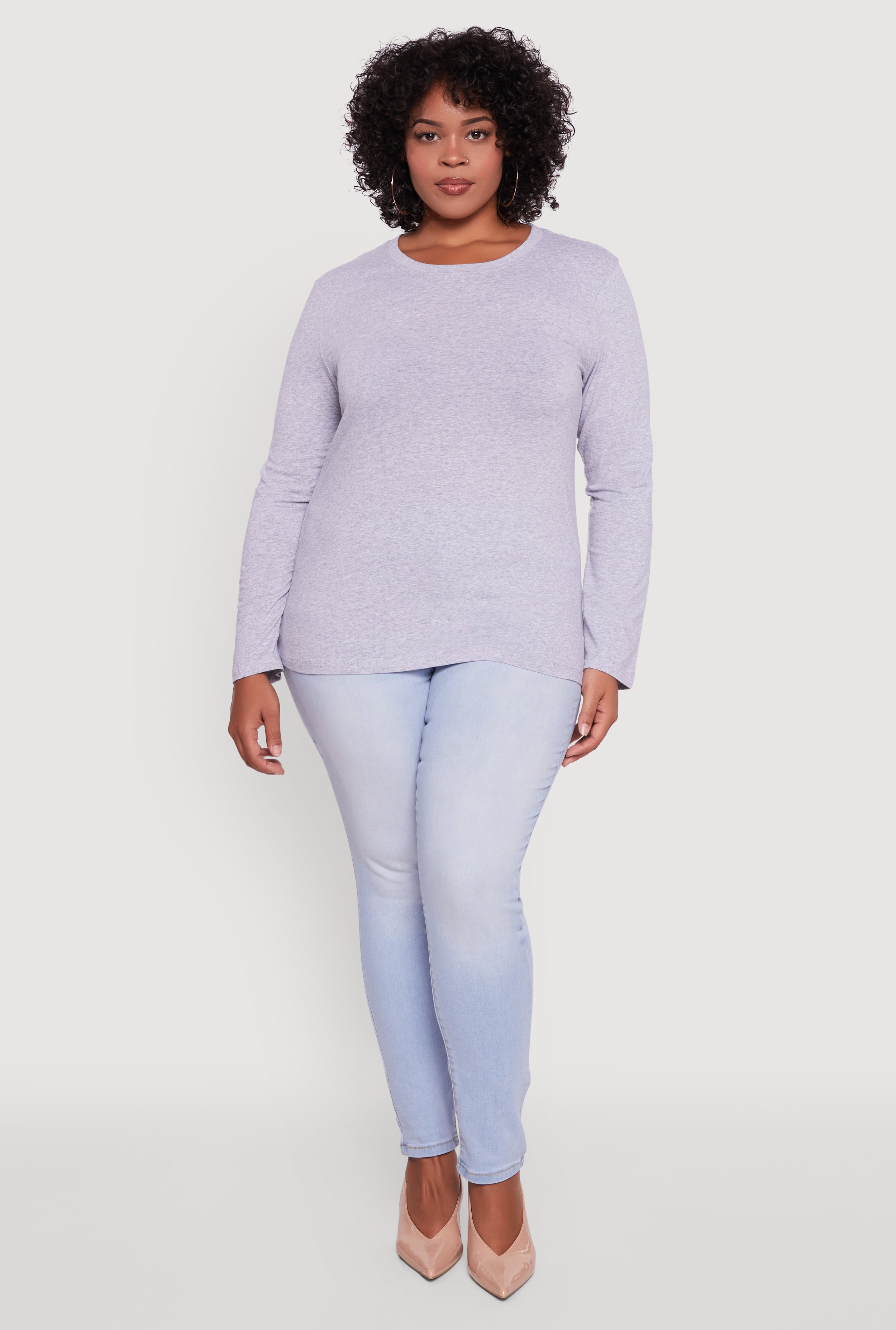 Plus Size Long Sleeve Crew Neck Tee