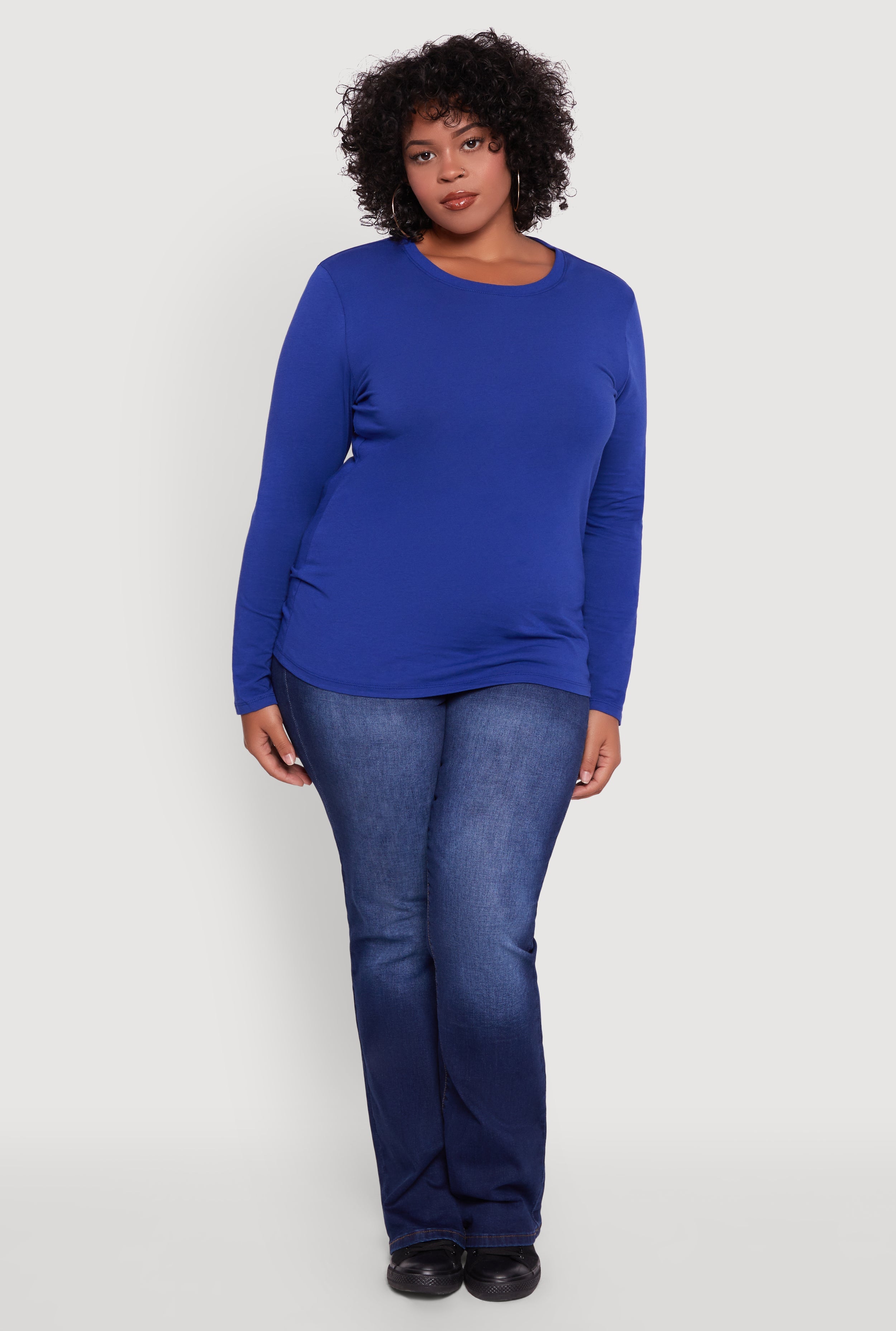 Plus Size Long Sleeve Crew Neck Tee